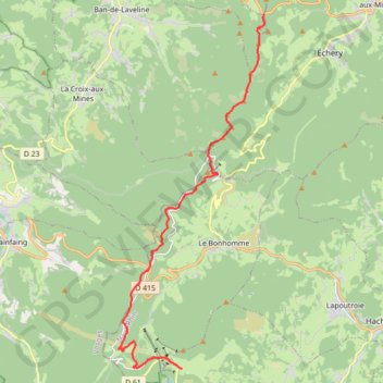 Trace GPS Crêtes des Vosges - De Sainte-Marie-aux-Mines au col du Calvaire, itinéraire, parcours