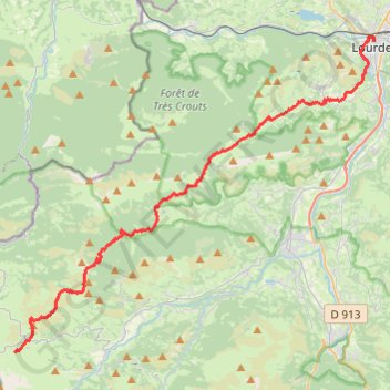 Trace GPS GR 101 - De Lourdes au col de Saucède, itinéraire, parcours