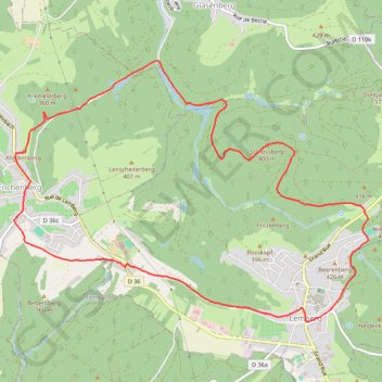 Trace GPS Boucle entre Lemberg et Enchenberg, itinéraire, parcours