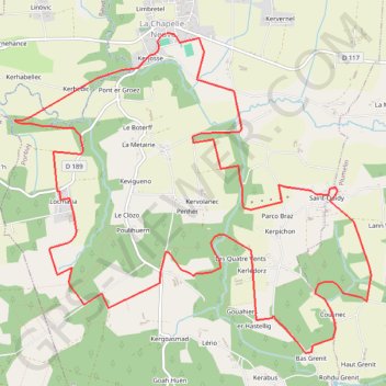 Trace GPS La vallée du Blavet - Le circuit des 3 chapelles, itinéraire, parcours