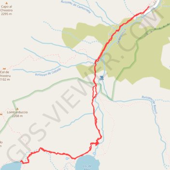 Trace GPS Lac de Capitello, itinéraire, parcours
