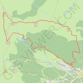 Trace GPS Rocher du Bec de l'Aigle, Téton de Vénus et Puy Bataillouse en boucle, itinéraire, parcours