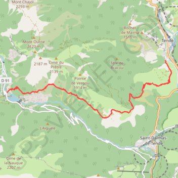Trace GPS Tende - Lac des Mesches - Tende, itinéraire, parcours