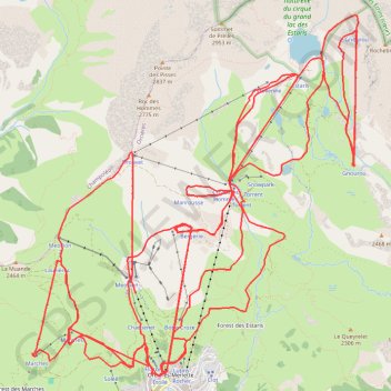 Trace GPS Ski Alpin Orcière Merlette, itinéraire, parcours