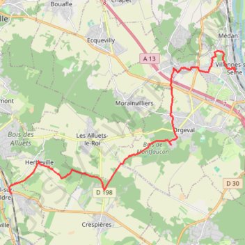 Trace GPS Mareil-sur Mauldre - rando de la Mauldre à la Seine, itinéraire, parcours