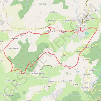 Trace GPS Saint-Christo en Jarez, itinéraire, parcours