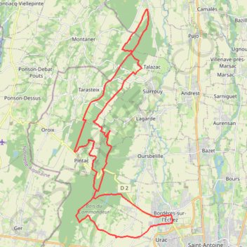 Trace GPS Bordères-sur-Echez Saint-Lézer, itinéraire, parcours