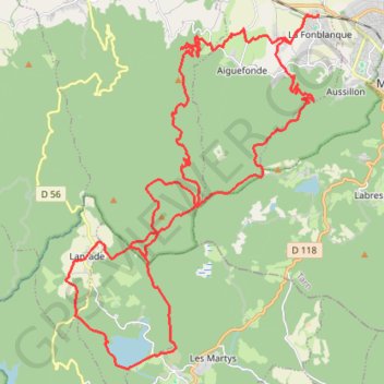 Trace GPS Le lac de Laprade de Saint-Alby, itinéraire, parcours