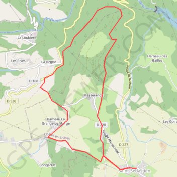 Trace GPS Le Vallon libre - Saint-Sébastien, itinéraire, parcours