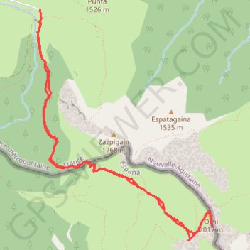 Trace GPS PIC d'ORHY par sa voie normale sud-ouest, itinéraire, parcours