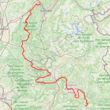 Trace GPS Grenoble castellane, itinéraire, parcours