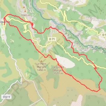 Trace GPS Circuit du Grand Margès, itinéraire, parcours