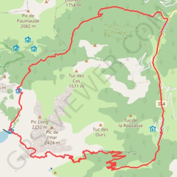 Trace GPS Mines de Bentaillou, itinéraire, parcours