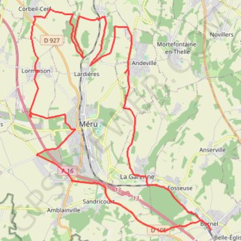 Trace GPS Le Chemin d'Angleterre - Bornel, itinéraire, parcours