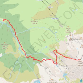 Trace GPS Pic de Séron, itinéraire, parcours