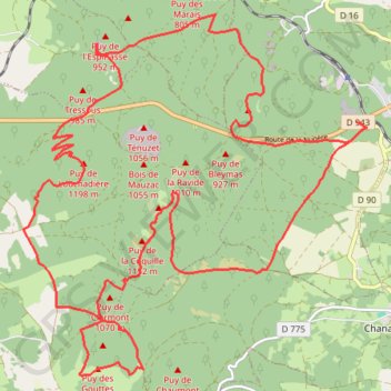 Trace GPS Puy Chopine, itinéraire, parcours