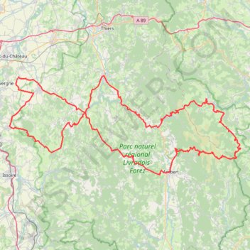 Trace GPS Rando Moto en Livradois, itinéraire, parcours