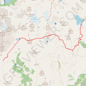 Trace GPS Val d'Aoste Alta Via 1 étape 10, itinéraire, parcours