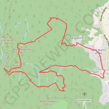 Trace GPS Mont Méguillou (Le Bousquet d'Orb-34), itinéraire, parcours