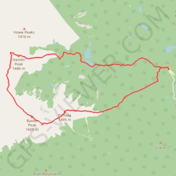 Trace GPS Mount Katahdin and Hamlin Peak Loop, itinéraire, parcours