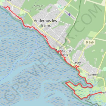 Trace GPS Compostelle - Voie du littoral - Arès - Audenge, itinéraire, parcours