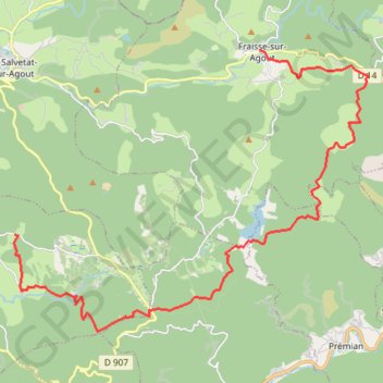 Trace GPS Tour du Haut-Languedoc, j5, Fraisse-sur-Agout - Le Soulié, itinéraire, parcours
