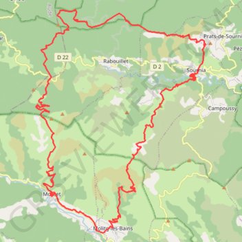 Trace GPS Autour de la forêt de Rabouillet - Mosset, itinéraire, parcours