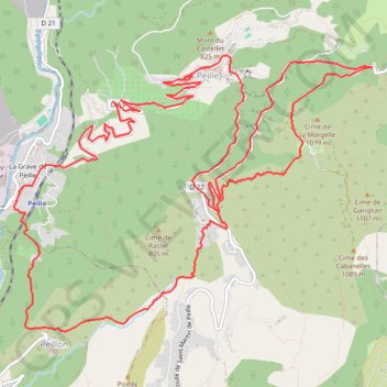 Trace GPS Col de la Madone La Grave de Peille par le DH et Peillon, itinéraire, parcours