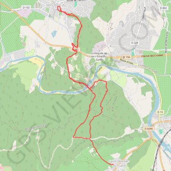 Trace GPS Le pont du gard - Saint bonnet du gard (30), itinéraire, parcours