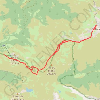 Trace GPS Le Pic de Montaigu par les crêtes - Beaucens, itinéraire, parcours