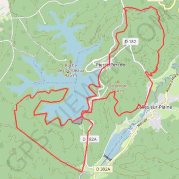 Trace GPS Lac de Pierre-Percée, itinéraire, parcours
