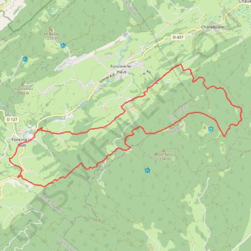 Trace GPS Le Mont Noir côté Prés d'Haut et Cernois, itinéraire, parcours