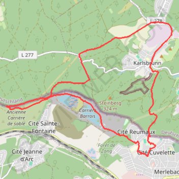 Trace GPS Circulaire au départ de reumaux, 1000 ans du Warndt, itinéraire, parcours