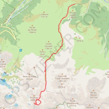 Trace GPS Le Col de Couradette depuis Payolle, itinéraire, parcours