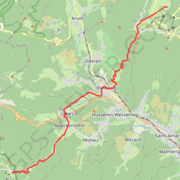 Trace GPS Crêtes des Vosges - De Sainteinlebach à Rouge Gazon, itinéraire, parcours