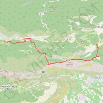 Trace GPS Cabassols - Pic des Mouches - Puits d Auzon, itinéraire, parcours