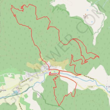 Trace GPS Gorodel, Combe de Baïn, Piemard (Drôme), itinéraire, parcours