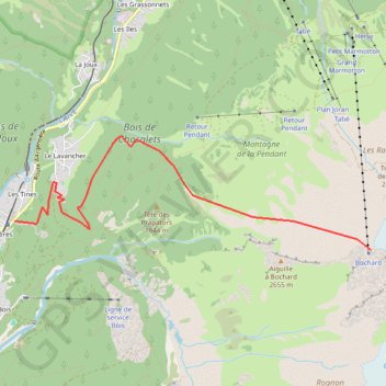 Trace GPS Bochard - Les Tines, itinéraire, parcours