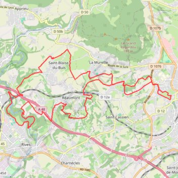 Trace GPS De Voiron au Chatelard, itinéraire, parcours