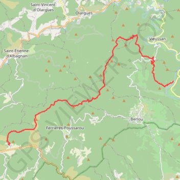 Trace GPS Grande Traversée de l'Hérault - itinéraire Sud - de Ceps à Rodomouls, itinéraire, parcours
