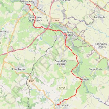 Trace GPS De Mortagne-sur-Sèvre Aux Epesses, itinéraire, parcours