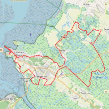 Trace GPS Boucefranc 60 kms, itinéraire, parcours