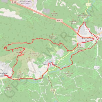 Trace GPS Saint Quinis, itinéraire, parcours