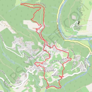 Trace GPS Ribes, Ardèche, itinéraire, parcours