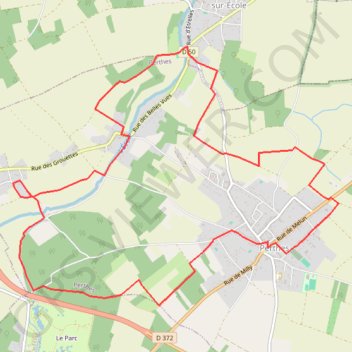 Trace GPS Perthes-en-Gâtinais, itinéraire, parcours
