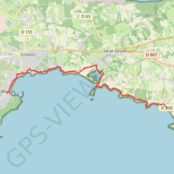 Trace GPS Crozon, de Morgat à Trez-Bellec, itinéraire, parcours