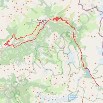 Trace GPS De Bourg-Saint-Maurice à Val d'Isère, itinéraire, parcours
