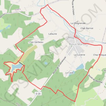 Trace GPS Circuit de Rioux - Martin, itinéraire, parcours