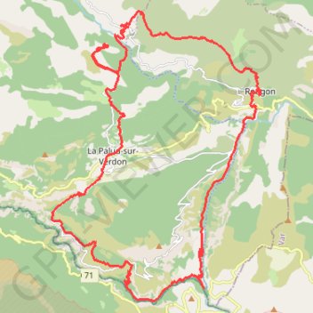 Trace GPS Gorges du Verdon (04) - juin, itinéraire, parcours