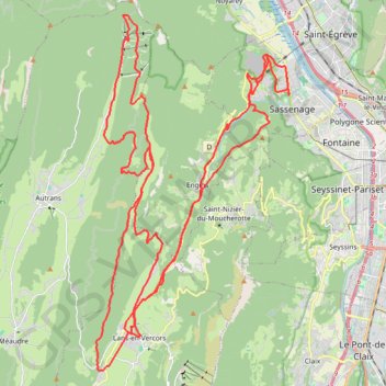 Trace GPS Sassenage-Lans-Pichiere-Eymard, itinéraire, parcours
